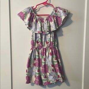 Floral Kids Romper with Ruffle Neckline